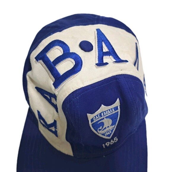 Kavala FC Vintage Hat Cap Greece Football Club Soccer Rare Blue White Beestar - Picture 3 of 9